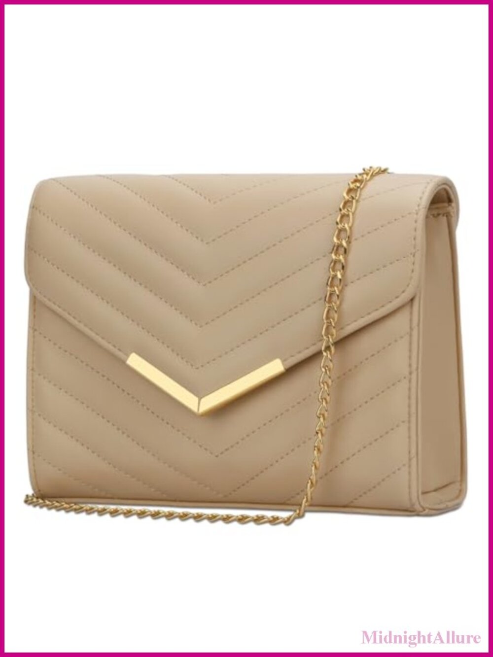 Faux Saffiano Leather Chevron Quilted Clutch Evening Bag Detachable Chain Strap